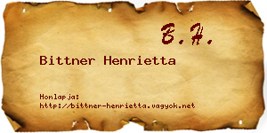 Bittner Henrietta névjegykártya